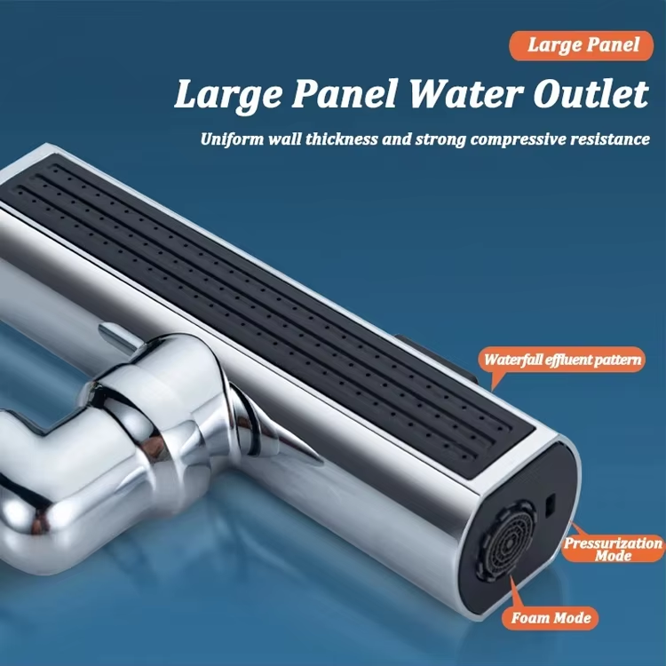 360 Degree Rotating Faucet Extender, Chrome Plated, 3 Function Water Tap Extension with Anti-Splash Design for Kitchen Sink